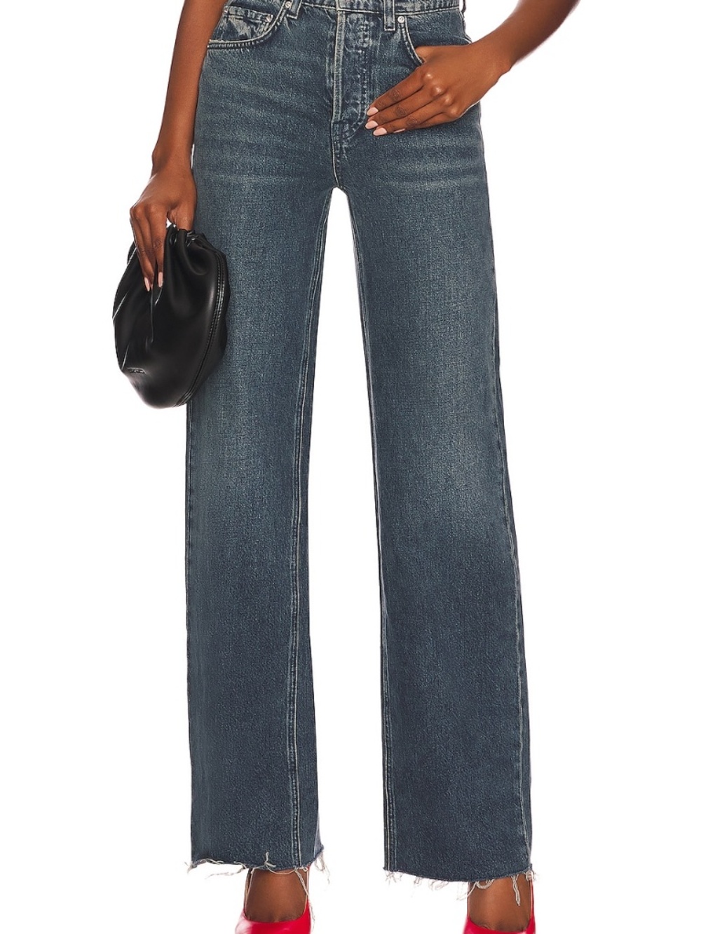 GRLFRND Brooklyn High Rise Straight Loose Jeans In Pier 39 Womens 24